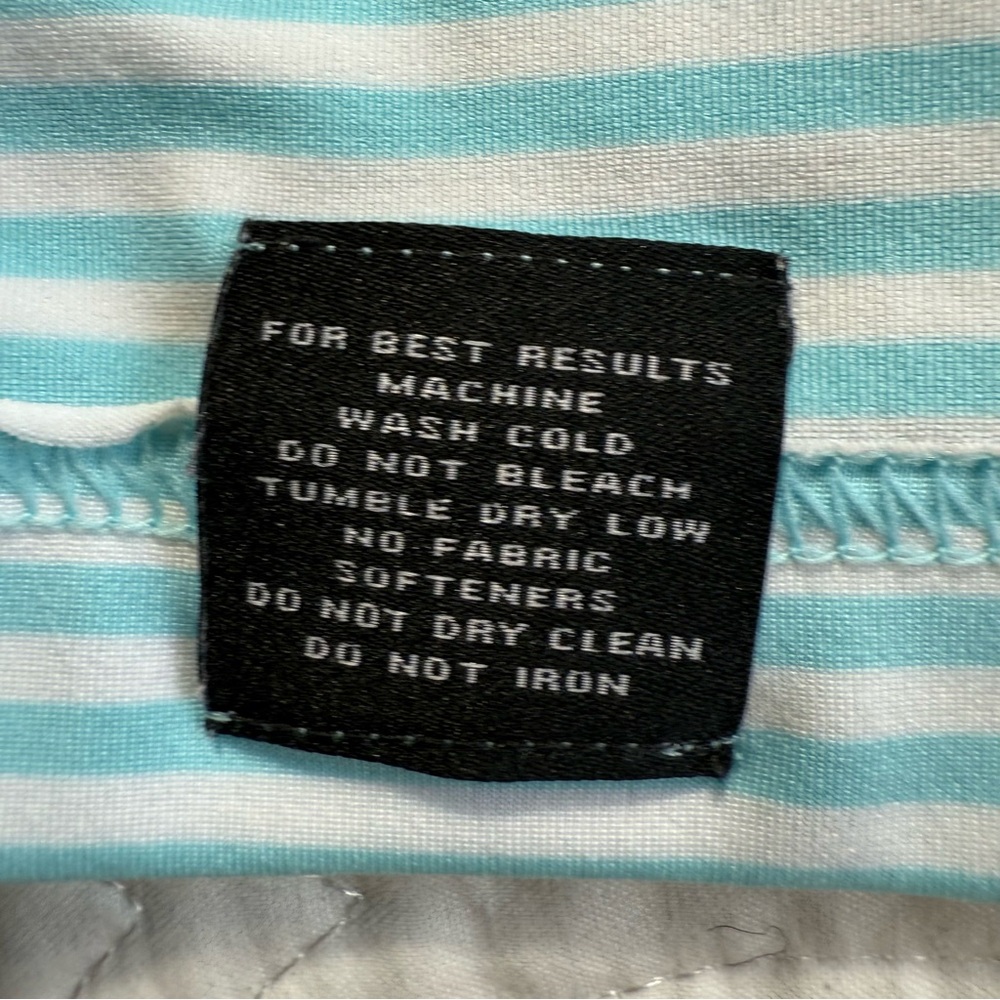 Peter Millar Summer Comfort Blue Striped Performance Polo Shirt Men's XXL EUC - Picture 5 of 10